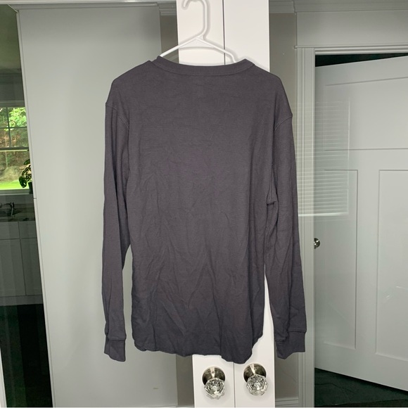 NWT Madewell Thermal Henley Tee Black Coal - Picture 3 of 8